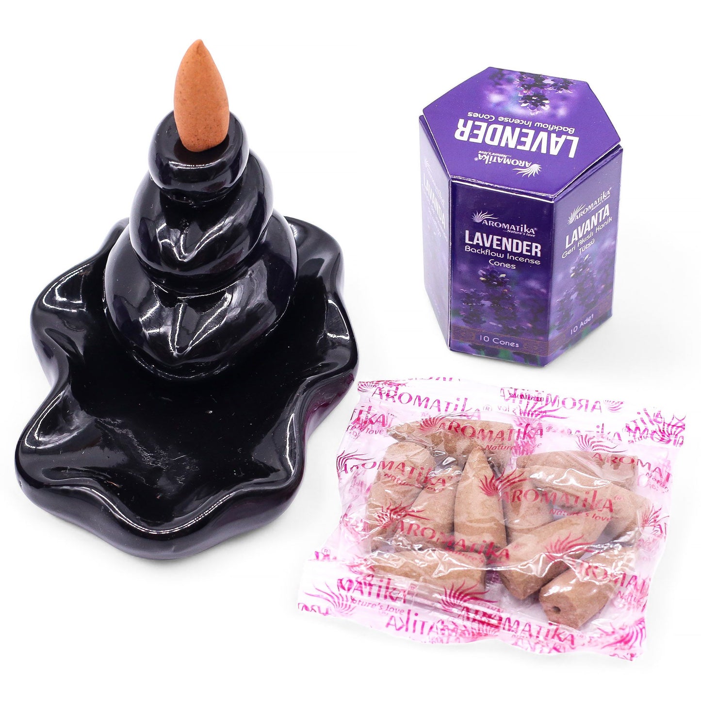 Aromatika - Masala Backflow Incense Cones - Lavender - Pack of 10