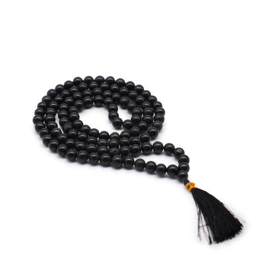 Mala Necklace - 108 Beads - Black Agate
