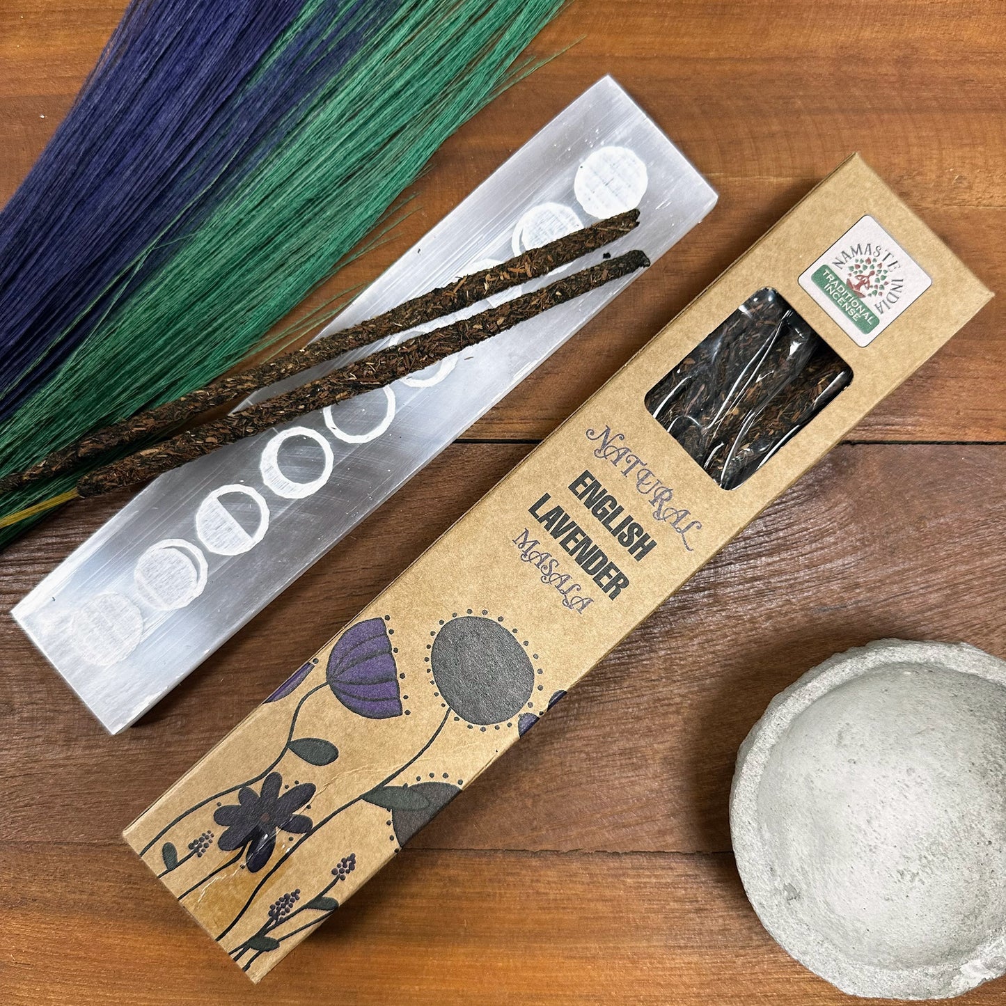 Namaste India - Natural Botanical Masala Incense Sticks - English Lavender - Pack of 11