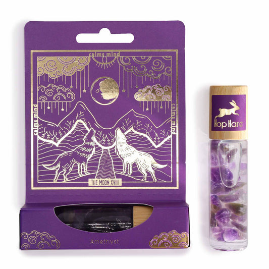 Hop Hare - Essential Oil and Amethyst Roll On - Tarot Card - The Moon