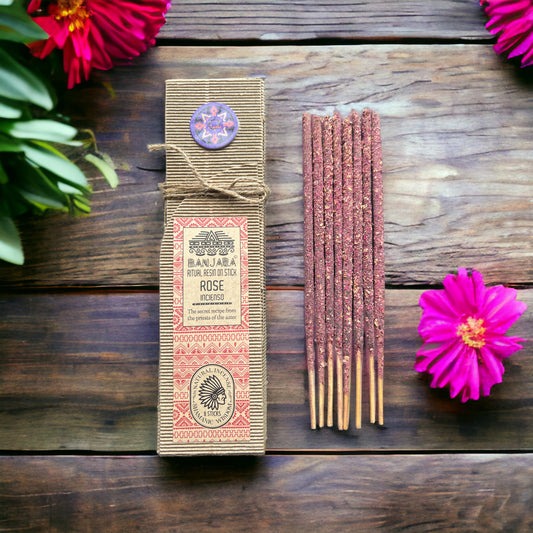 Banjara - Ritual Resin On Stick - Rose - Pack of 8