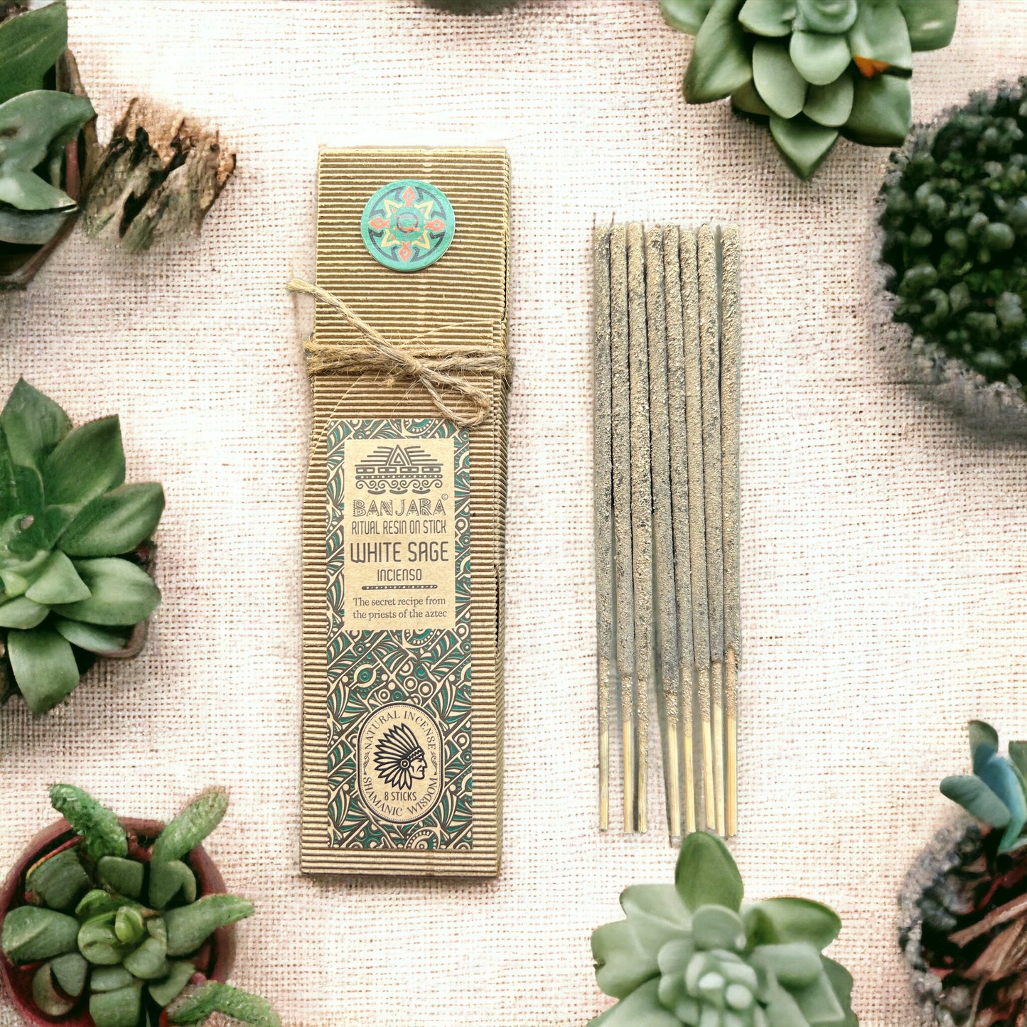 Banjara - Ritual Resin On Stick - White Sage - Pack of 8