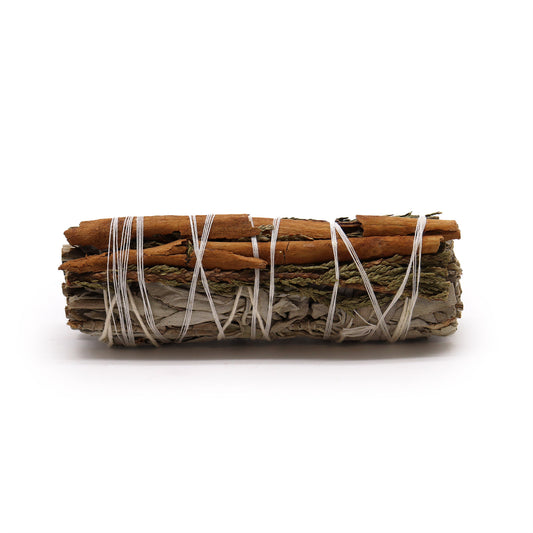 Artisan Smudge Stick - White Sage with Cinnamon and Cedar - 10cm
