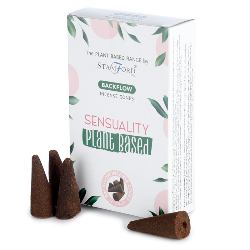 Stamford - Plant Based Vegan Friendly Back Flow Incense Cones - Sensuality - Pack of 12